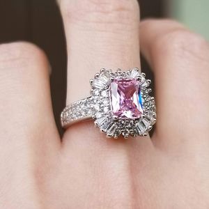 🆕️Silver(Sz7)3.25CT Pink Sapphire/White Sapphire